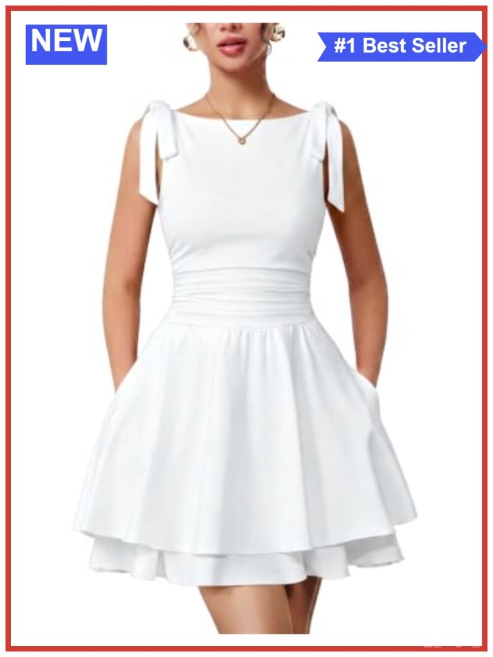 Sleeveless Boat Neck Mini A-Line Party Homecoming Dress with Pockets